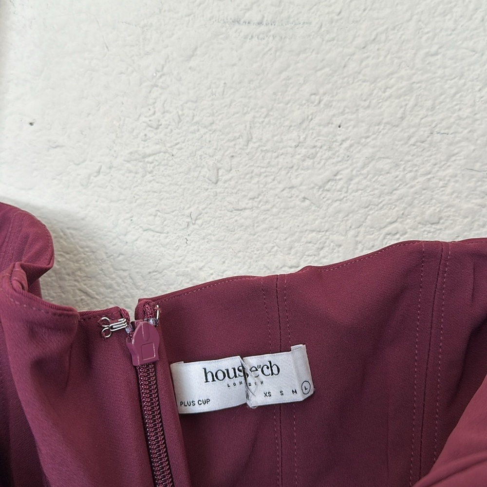 HOUSE OF CB 'Lady'‎ Wine Strapless Midi Dress NWOT SIZE L D-DD - Picture 7 of 14